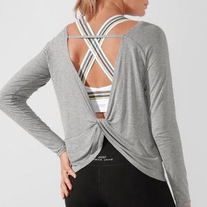 Lorna Jane Grey Twist Back Top